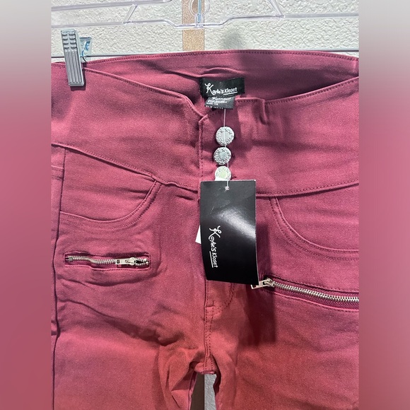 NWT Cami’s Closet Chic Rust Brown High-Waisted Jeggings with Zipper Pockets - Picture 6 of 6